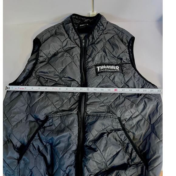Thrasher Magazine Men's Size Large Logo Vest Jacket - Black - Picture 12 of 16